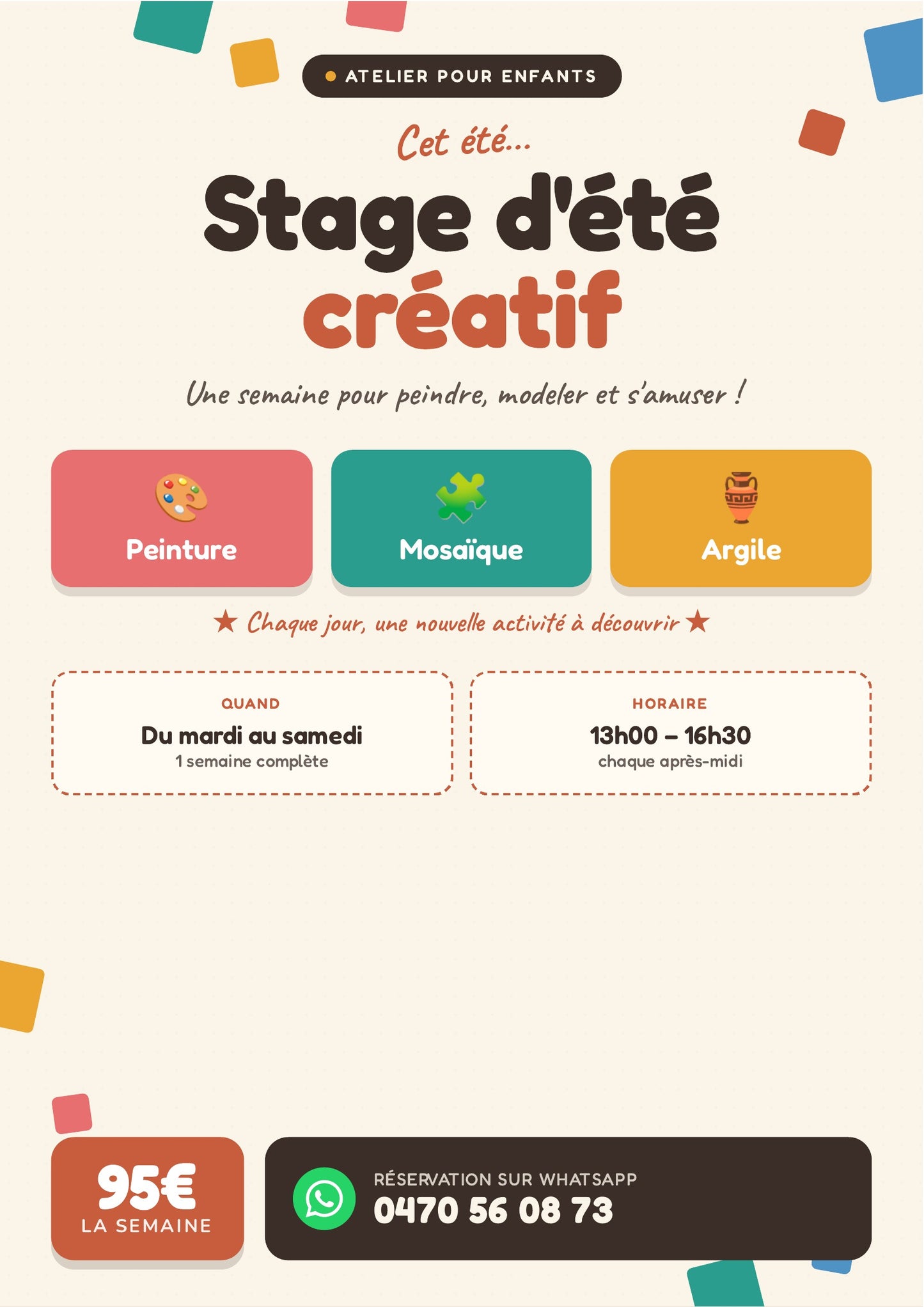 stage d'été enfant